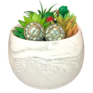 Vintage green clip-on earrings